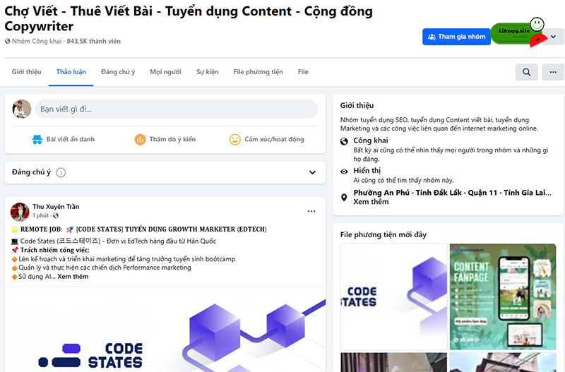 Câu hỏi liên quan đến tăng thành viên group Facebook