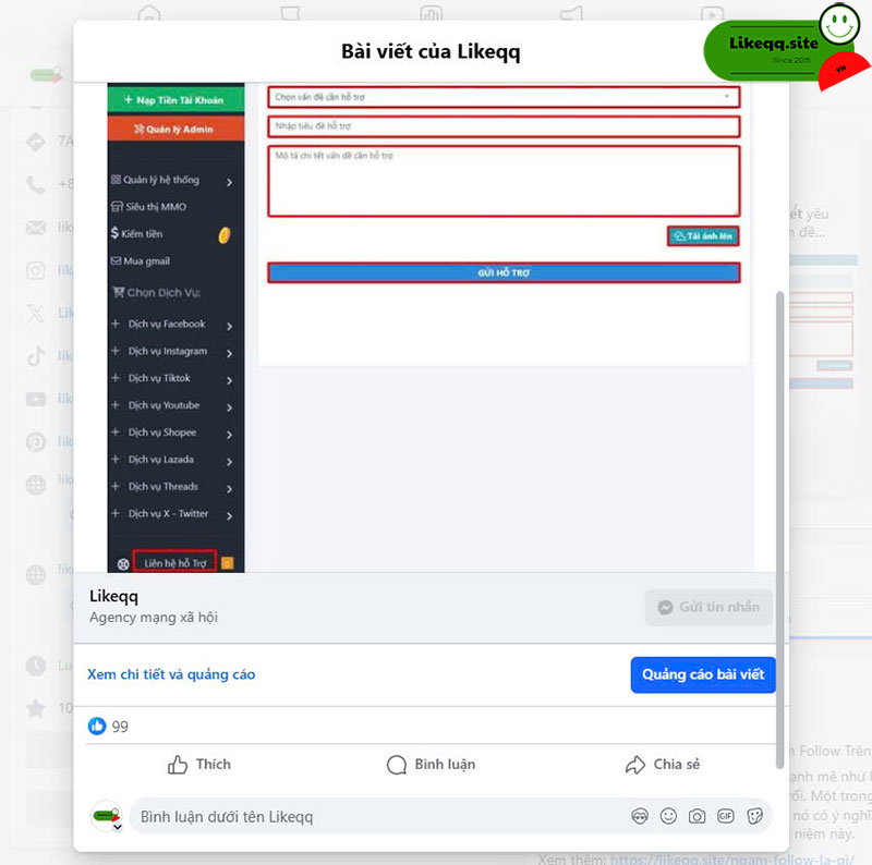 Hack like ảnh facebook kêu gọi bạn bè tương tác