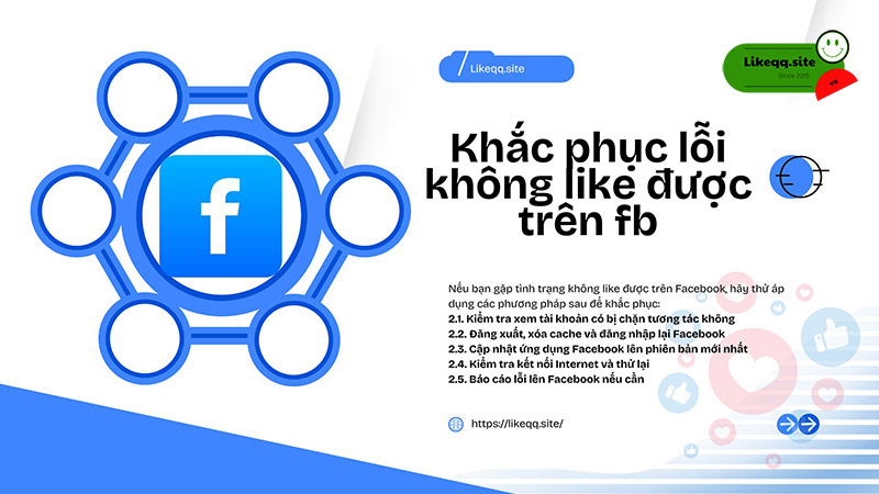 Khắc phục lỗi không like được trên facebook