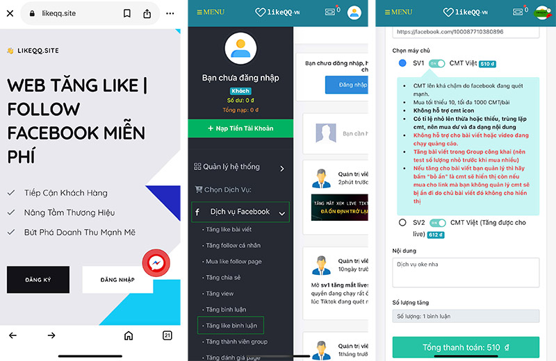 Buff like cmt facebook không tụt