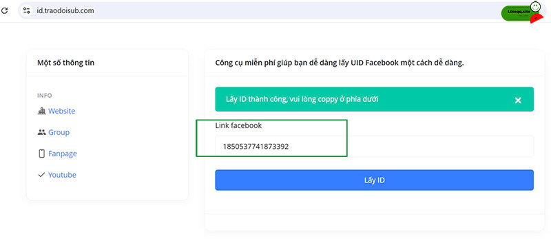 Cách lấy id group bằng tool