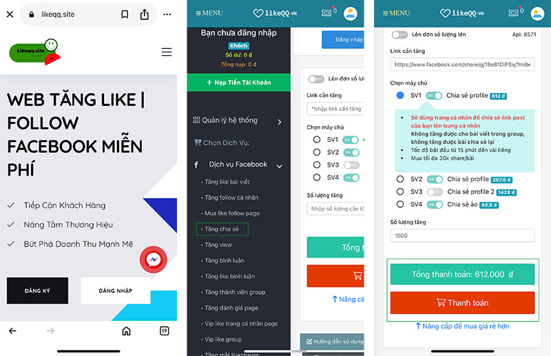 Cách tăng share trên facebook trên điện thoại
