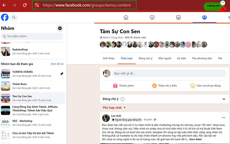 Câu hỏi liên quan lấy group facebook