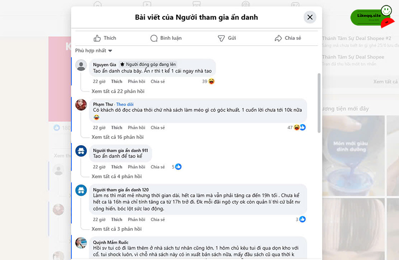 Không bình luận được trong nhóm Facebook