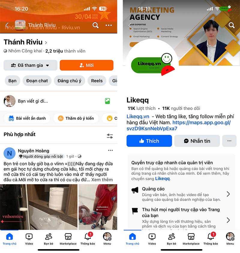 Lời khuyên nên tạo Fanpage hay group Facebook