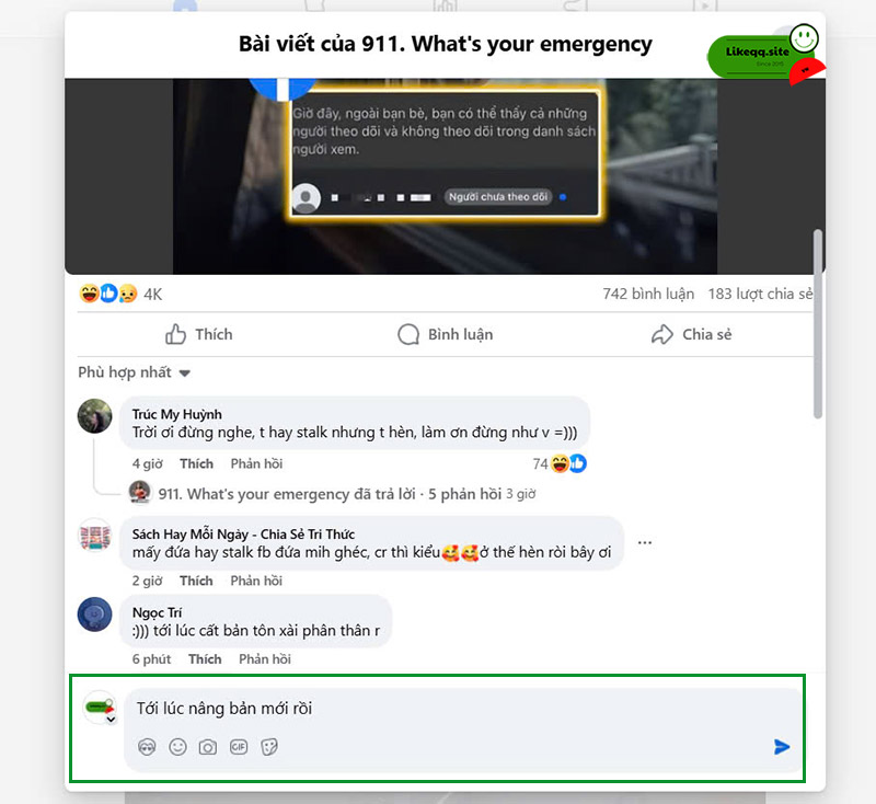 Nguyên nhân không comment được trên page facebook
