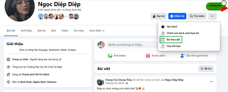 Bỏ theo dõi trên facebook người khác có biết không giải đáp