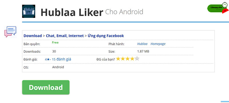 Tăng follow Facebook miễn phí Hublaa Liker