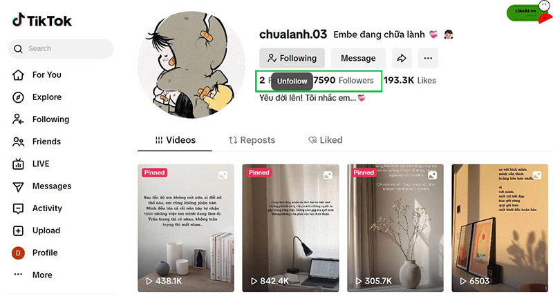 Cách bỏ follow tiktok không bị phát hiện