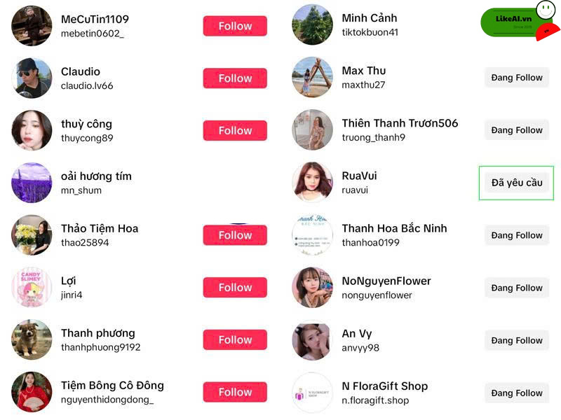 Cách gửi yêu cầu follow trên tiktok