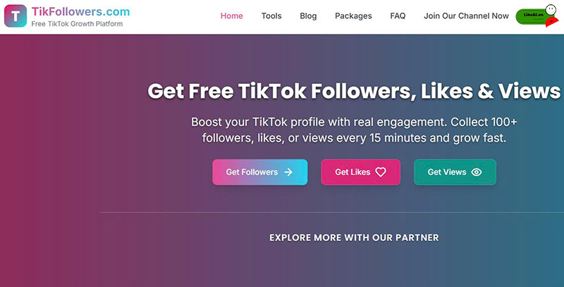 Tăng follow TikTok không tụt Tik Followers