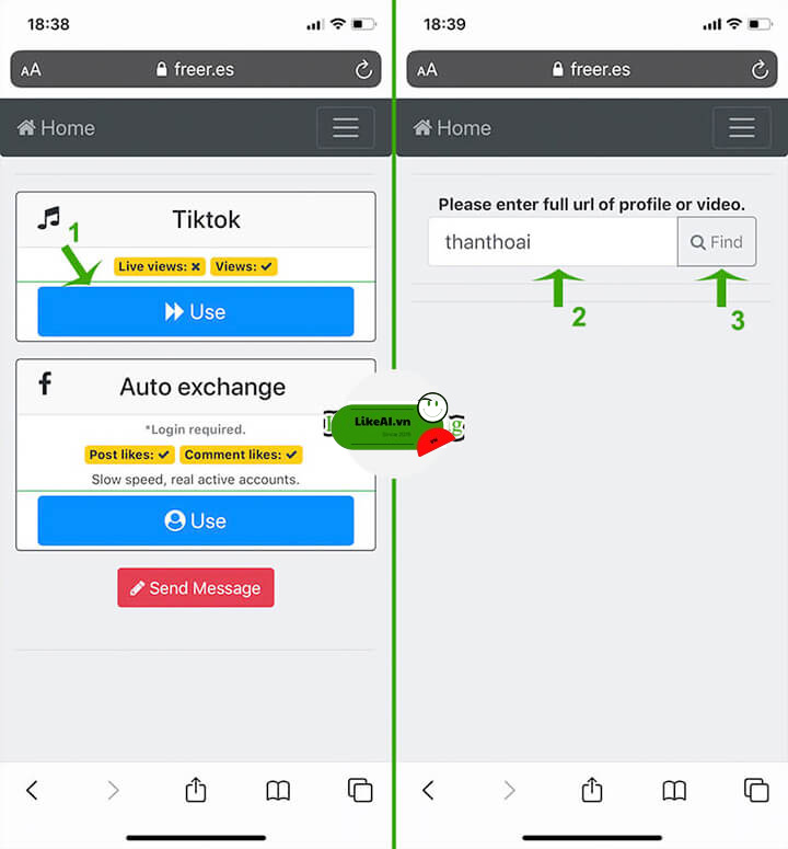 Web Tăng like TikTok miễn phí Fbsub.de