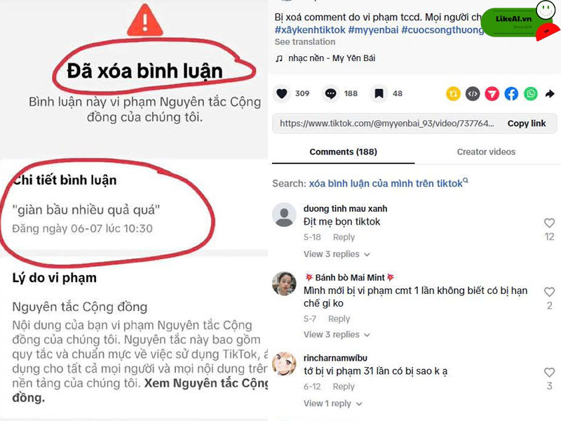 TikTok không có lượt xem vi phạm cộng đồng