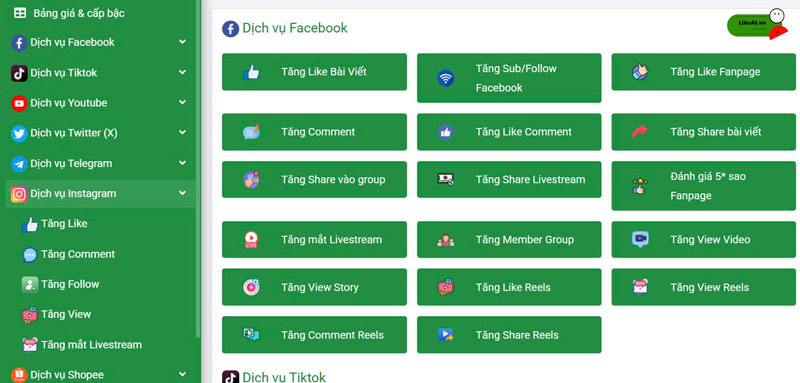 Web tăng fl instagram MuaLikes.Net