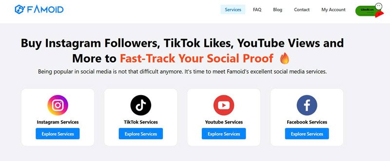 Web tăng sub YouTube 1000 sub free Famoid.com