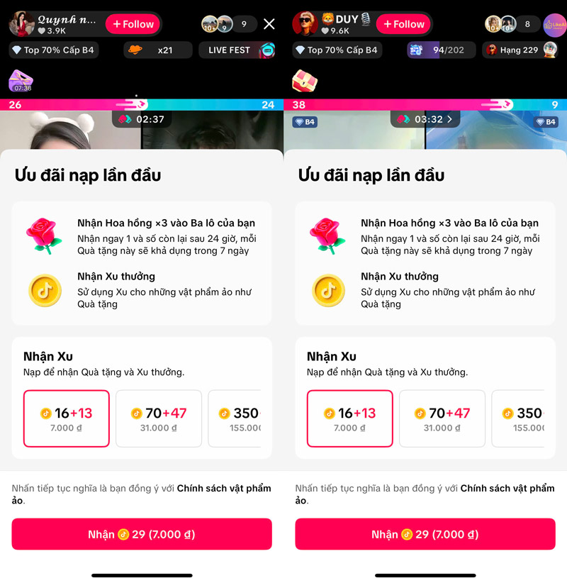 1 bông hồng TikTok bao nhiêu tiền