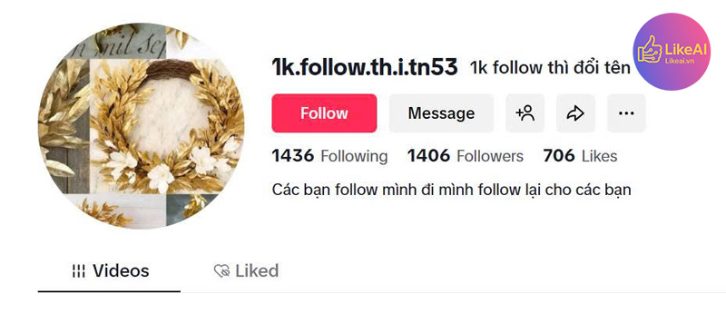 1k follow là bao Nhiêu người