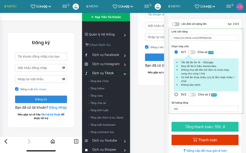 Auto share tiktok trên điện thoại