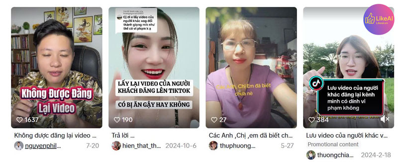 đăng lại video tiktok của người khác có sao không
